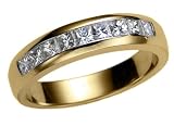 14k Yellow Gold Diamond Princess-Cut Channel Set Wedding Band (3/4 cttw, H-I Color, SI1-SI2 Clarity)