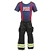 Fully Involved Stitching Personalized Firefighter Toddler Black 2-Piece Outfit (3T)
