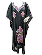 Black Silk Caftan Embroidered Kaftans Nighty Dress