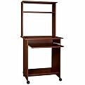 Computer Cart with Hutch - Mahogany