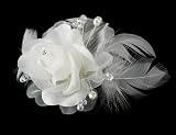 WHITE Floral Feather Bridal Hair Accent WHITE Floral Feather Bridal Hair Accent
