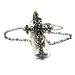Gold Teal Crystal Studded Cross Pendant Necklace Fashion Jewelry