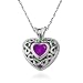 Sterling Silver Amethyst Heart Pendant, 18"
