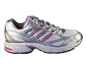 Adidas Women's Falcon White/Pink/Silver Athletic Shoes Wide Width