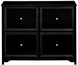 Oxford 37 Inch Black Four Drawer File Cabinet, 4-DRWR CHEST, BLACK