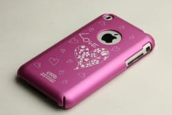Apple iPhone Soft Polycarbonate Slim fit Case - Pink with Love Tattoo (Cozip Brand) Made in Korea