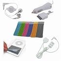 Fosmon's Starter Kit 1 for Apple iPod Nano 3rd Gen / 3G (with Car Charger, Remote Control, Screen Protector, Retractable Earphone, and 6 pcs Protective Beanie Caps Socks)