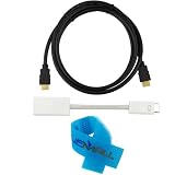 GTMax 6inch Mini-DVI Male to HDMI Female Adapter Cable + 6FT HDMI Cable + Cable Tie for iMac (Intel Core Duo), MacBook, Macintosh, and 12-inch PowerBook G4 with Mini-DVI connection