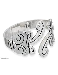 Sterling silver cuff bracelet, Serpent Princess