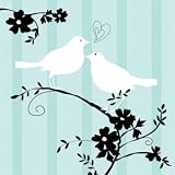 Two Love Birds Bridal Shower Beverage Napkins 16 Pack