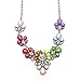HuntGold Women Girl Colors Gem Crystal Resin Flower Pendant Chain Choker Sweater Necklace