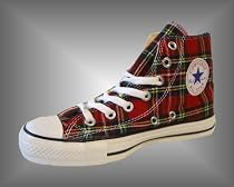 Converse Chucks 1Q455 CT AS HI rot kariert - fallen eine halbe Nummer gr&ouml;sser aus