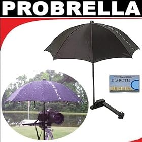 Probrella Portable Compact Umbrella Protects Your DSLR Camera Against Sun, Heat and Rain Damage For The Panasoic PV-L354, PV-L453, PV-L454, PV-L550, PV-L552, PV-L559, PV-L651, PV-L652, PV-L751 VHS-C Camcorders