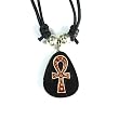 Ankh, Key of the Nile Pendant with Adjustable Slip Knot Necklace
