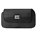 High Quality Black Horizontal Leather Pouch Protective Carrying Cell Phone Case Belt Clip Holster Cover Secure Belt Loops for iphone 4 4s iphone 5 with Air on / Otterbox Commuter / Defender Case on + White Stylus Pen