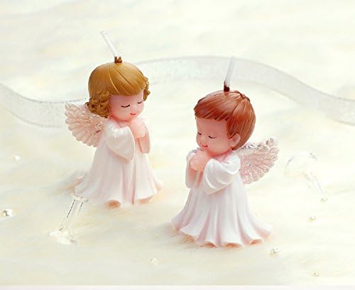 Involuntarily Kyun Angel candle box with gadgets accessory figurine antique candle baby birth presents gifts birthday to also (a set of boy and girl)
