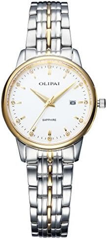 OLIPAI Women's Dress Wrist Watches Swiss Quartz with Steel Band &amp; Day