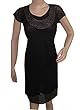 Boho Beaded Dress- Black Chiffon Dresses Cinched Waist Bohemian Chic