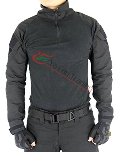 Paintball Long Sleeve Pad Shirt Protector Mens's Usmc Military Tactical Combat Airsoft Wargame Hunting Fishing /W Removable Elbow (BLACK, M)