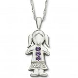 JCPenney Birthstone Girl Charm Pendant Sterling Silver