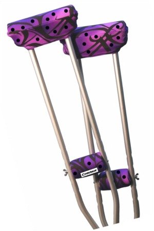 Crutcheze Purple Tribal Tattoo Underarm Crutch Pad and Hand Grip Covers with Comfortable Padding