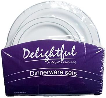 ADF Premium Quality Heavyweight Plastic Plates:20 Dinner Plates and 20 Salad Plates