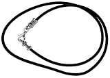 2mm Rubber cord necklace with sterling silver Crimp Type findings