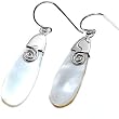 Sterling Silver Mother of Pearl Earrings - Size: 29mm