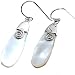 Sterling Silver Mother of Pearl Earrings - Size: 29mm