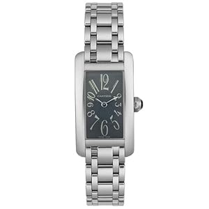 Cartier Ladies W260051L1 Tank Americaine 18K Solid White Gold Watch