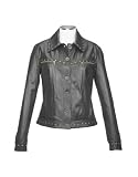 Forzieri Women's Black Italian Studded Leather Jacket