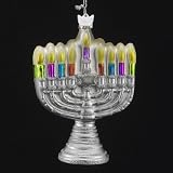 Pack of 8 Noble Gems Hanukkah Chanukah Glass Menorah Ornaments