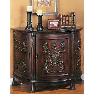 Cherry Finish Three Door Chest by