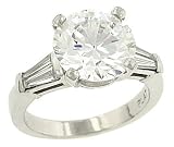 4 Baguette Diamond Engagement Ring .60cttw (cz ctr)