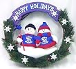 Kansas Jayhawks 20" Team Snowman Wreath - College Athletics Sports Merchandise