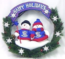 Kansas Jayhawks 20" Team Snowman Wreath - College Athletics Sports Merchandise