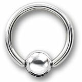 8 Ga. (3.2 mm) x 12 mm (1/2) Diameter Stainless Steel Captive Ring Jewelry (Package of 10 Pieces)