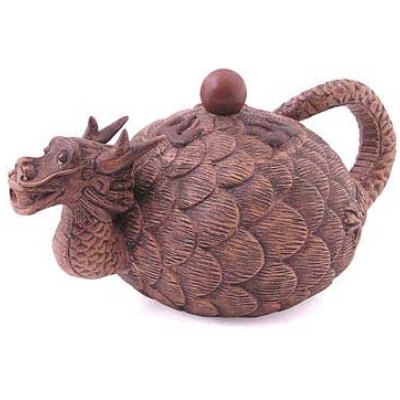 Yellow Dragon Quest Chinese Yixing Clay Tea Pot 17 ounces Yellow Dragon Quest Chinese Yixing Clay Tea Pot 17 ounces