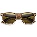 zeroUV - Classic Modern Wood Print Square Horn Rimmed Sunglasses 52mm