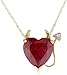 Amazon price tracker, Amazon price history charts, XPY 14k Yellow Gold Created Ruby Heart Devil Pendant with Diamond Accent, 18"