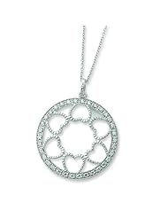 Silver CZ Fullness Of Blessings 18in Necklace. Metal Weight- 6.38g.