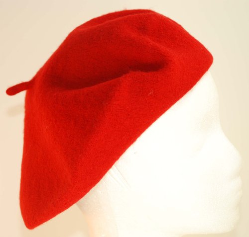 Wool Womens Red Beret one size