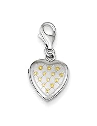 Sterling Silver Gold-plated Patterned Lobster Clasp 12mm Heart Locket
