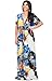 KOH KOH Womens Long V-Neck Summer Short Sleeve Floral Print Sexy Gown Maxi Dress