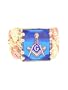 Yellow-gold Masonic Mason Black Hills Gold Men's Blue Spinel Ring