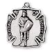 Sterling Silver St Florian Firefighters Maltese Cross Medal and 24-inch Chain