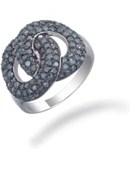 1.65 CT Blue Diamond Ring in Sterling Silver in Size 7