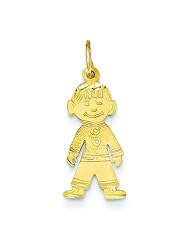 14K Gold Little Boy Charm Pendant Family Jewelry