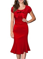 Sweetheart Houndstooth Print Cap Sleeves Vintage  Spandex Evening Dress/Party Dress  With a Bow(s)