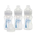 Dr. Brown's BPA Free Polypropylene Natural Flow Wide Neck Bottle, 8 oz - 3-Pack
